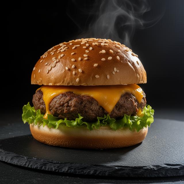 Food photography of a burger