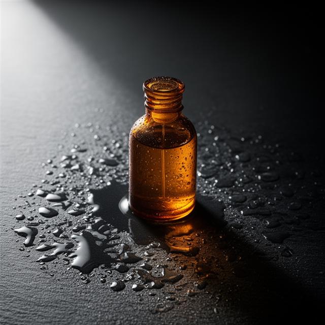 AI-enhanced product photo of a perfume bottle