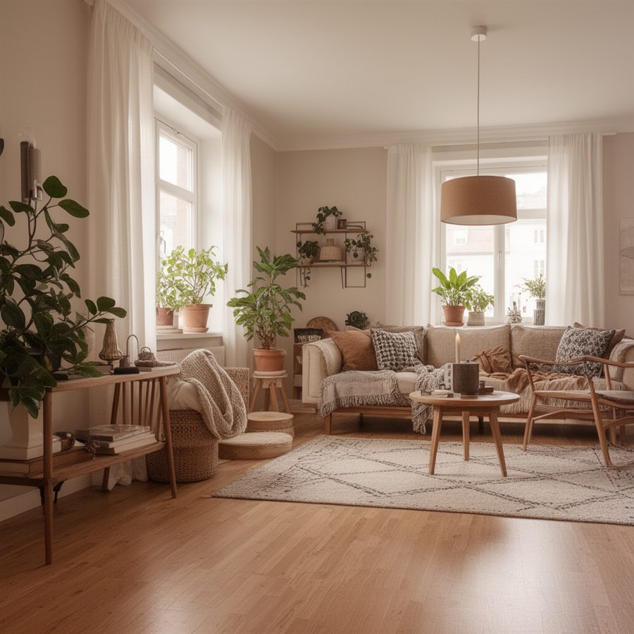 Virtually staged room